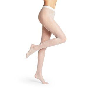 FALKE Dot Tights in White Small New Womens Nylons Pantyhose